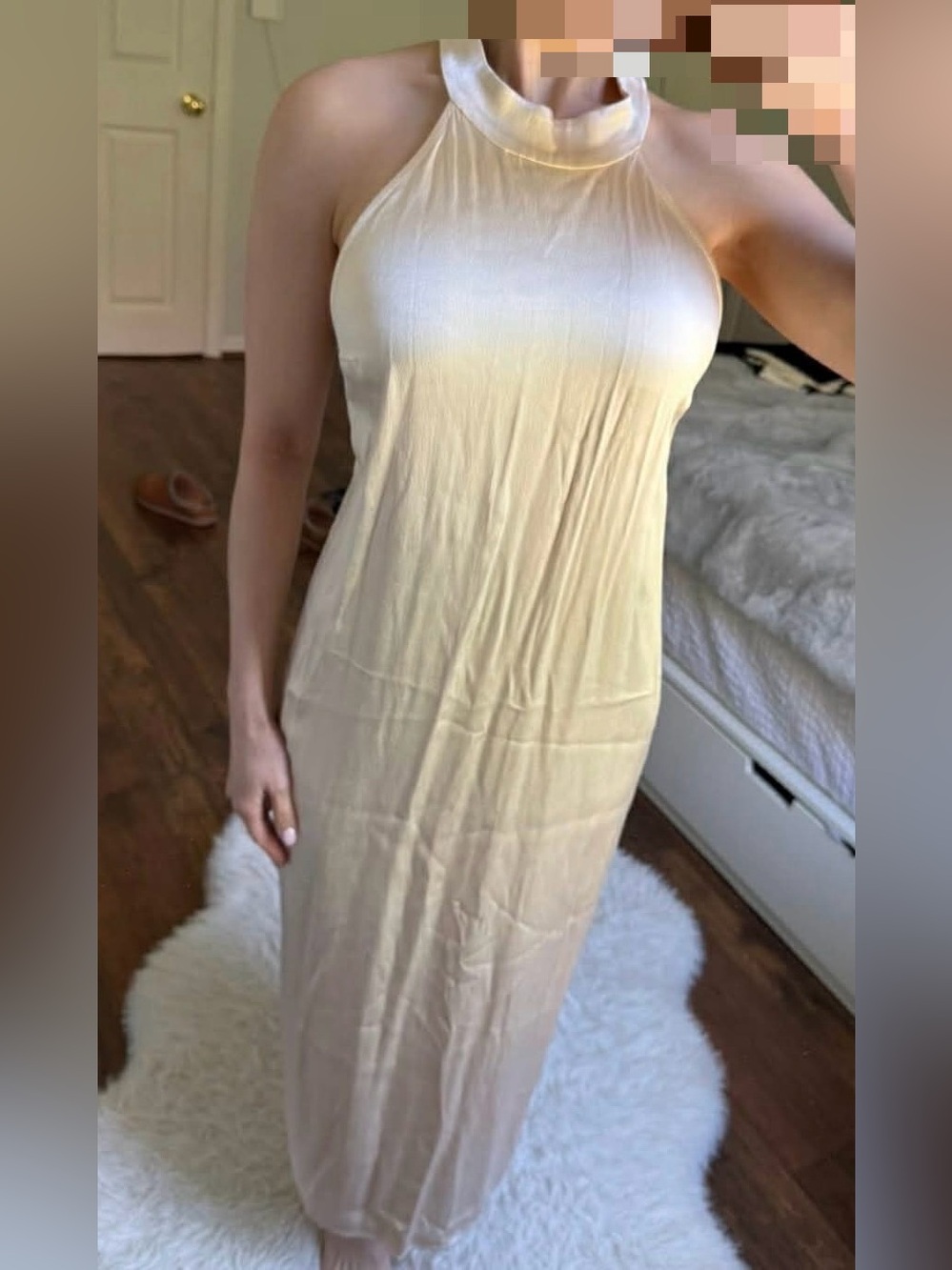 ZARA Halter Maxi Dress in Ivory